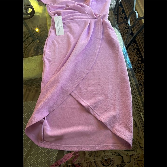 A|X PARIS Lilac Off The Shoulder Strappy Wrap Around Dress - Picture 12 of 15